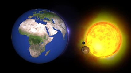 Wall Mural - animated solar system, 3d universestars of planets and galaxies in this visual element decorated by 