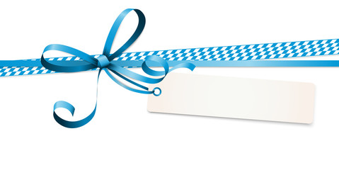 Wall Mural - Oktoberfest blue ribbon bow with hang tag