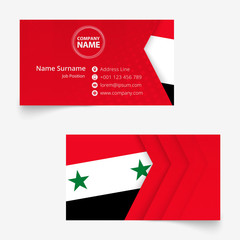 Wall Mural - Syria Flag Business Card, standard size (90x50 mm) business card template.