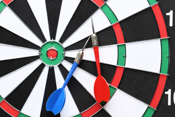 Background of dartboard with darts