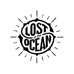 Wall Mural - lost in the ocean circle with rays