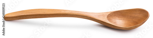 Fotografía Polished wooden spoon on an isolated white background
