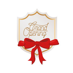 Wall Mural - frame and ribbon with label grand opening