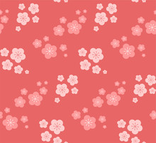 Seamless Pattern Of Sakura Flowers In Vector