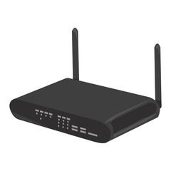 Poster - Wi-Fi router vector icon on a white background. Wireless router illustration isolated on white. Internet realistic style design, designed for web and app. Eps 10.