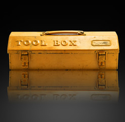 Wall Mural - Red tool box on white background