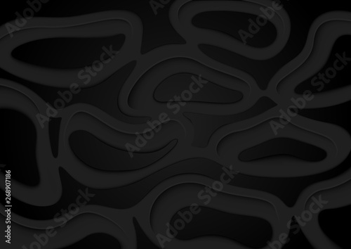 Black Spotted Perforated Background - Dark Abstract Pattern with Three-dimens...