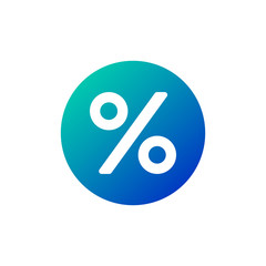 Poster - flat percent Icon in circle, Vector illustration isolated on white background