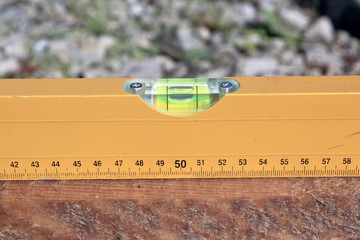 Check with spirit level. Spirit level close-up