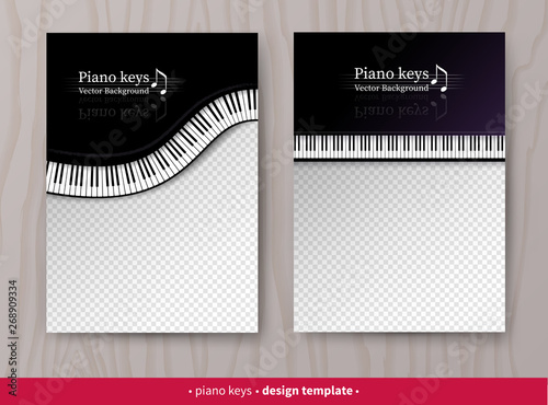Fotografía  Vector design templates with top view Piano keys