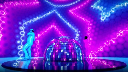 Wall Mural -  3d render of Disco Dancing Stage Background