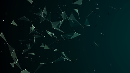 Aufkleber - Abstract digital background. Cosmic particles. The effect of plexus. Big data visualization. 3d rendering