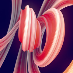 Poster - Colored twisted shape. Computer generated abstract geometric 3D render illustration