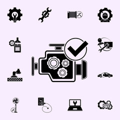 Poster - car electric motor, repair icon. Repair icons universal set for web and mobile