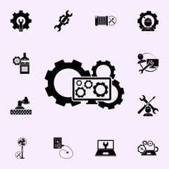 Poster - Computer, gear, repair icon. Repair icons universal set for web and mobile