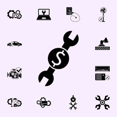 Poster - Wrench, money, dollar icon. Repair icons universal set for web and mobile