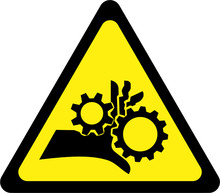 Warning Sign With Rotating Parts