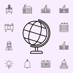 Poster - globe icon. School icons universal set for web and mobile