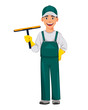 © vectorkif - Cleaning service concept. Cheerful cartoon character