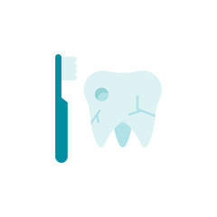 Poster - Dentistry, brush, dentist, doctor, hospital, teeth, tooth color icon