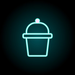 Poster - cup cake neon icon. Elements of kitchen set. Simple icon for websites, web design, mobile app, info graphics