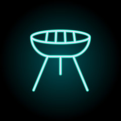Aufkleber - BBQ neon icon. Elements of kitchen set. Simple icon for websites, web design, mobile app, info graphics