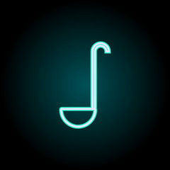 Aufkleber - ladle neon icon. Elements of kitchen set. Simple icon for websites, web design, mobile app, info graphics