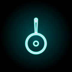 Aufkleber - frying pan neon icon. Elements of kitchen set. Simple icon for websites, web design, mobile app, info graphics