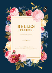 Poster - Elegant floral design space