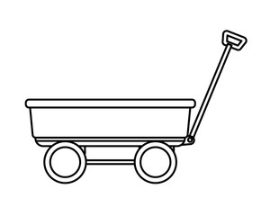 Poster - wagon icon cartoon black and white