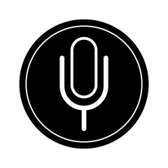 Canvas Print - microphone sign icon black and white