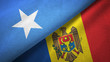Somalia and Moldova two flags textile cloth, fabric texture