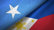 Somalia and Philippines two flags textile cloth, fabric texture