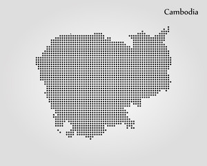 Poster - Map of Cambodia. Vector illustration. World map