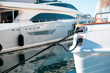 Canvas Print - Moored luxury yachts in Marina of Cannes