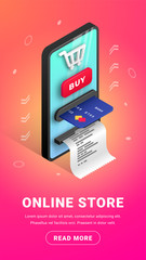 Wall Mural - Online store concept banner vertical