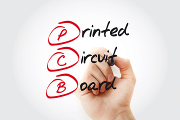 Poster - Hand writing PCB Printed Circuit Board with marker, acronym business concept