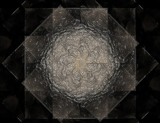 Poster - An abstract computer generated modern fractal design on dark background. Abstract fractal color texture. Digital art.
