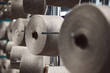 Textile factory white yarn fiber