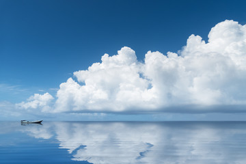 Sticker - beautiful white clouds on the sea