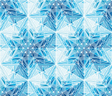 Abstract Frozen Stars, Snowflakes Seamless Pattern