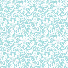 Seamless Turquoise Lace Background With Floral Pattern