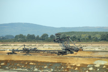 Wall Mural - giant excavator digging coal open pit coal mine Kostolac Serbia