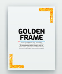 Blank paper with modern gold vector frame. Metal gradient. Template for certificate. Elegant color. Premium quality.