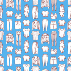 Sticker - seamless pattern of women's clothing