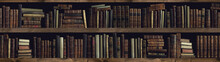 Collection Of Valuable Ancient Books On A Bookshelf