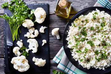 Poster - Cauliflower rice or couscous in a bowl