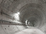 Empty modern underground tunnel