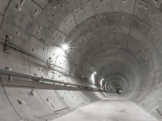 empty modern underground tunnel