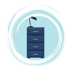 Sticker - file cabinet and lamp